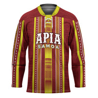 Personalised Apia Samoa Hockey Jersey Samoan Tribal Pattern LT05 Unisex Red - Polynesian Pride