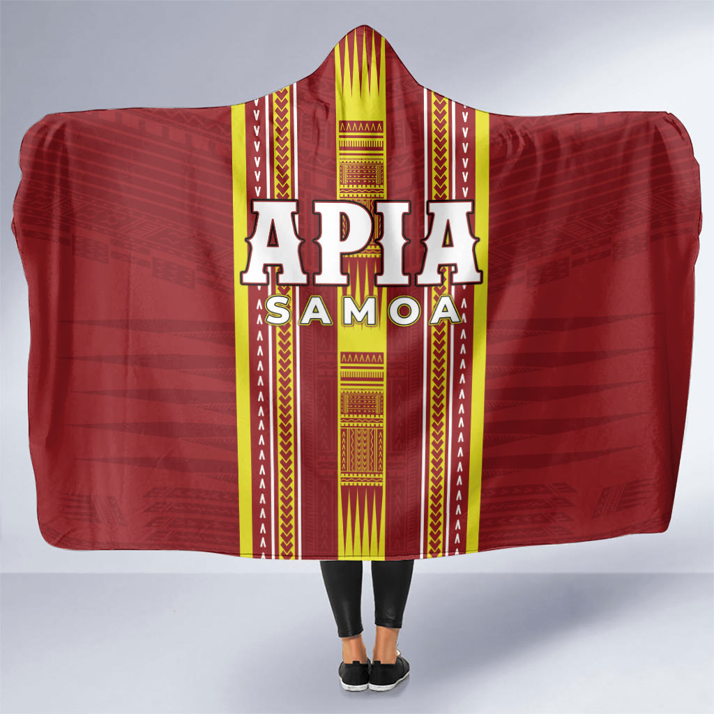 Apia Samoa Hooded Blanket Samoan Tribal Pattern LT05 One Size Red - Polynesian Pride
