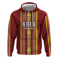 Personalised Apia Samoa Hoodie Samoan Tribal Pattern LT05 Zip Hoodie Red - Polynesian Pride