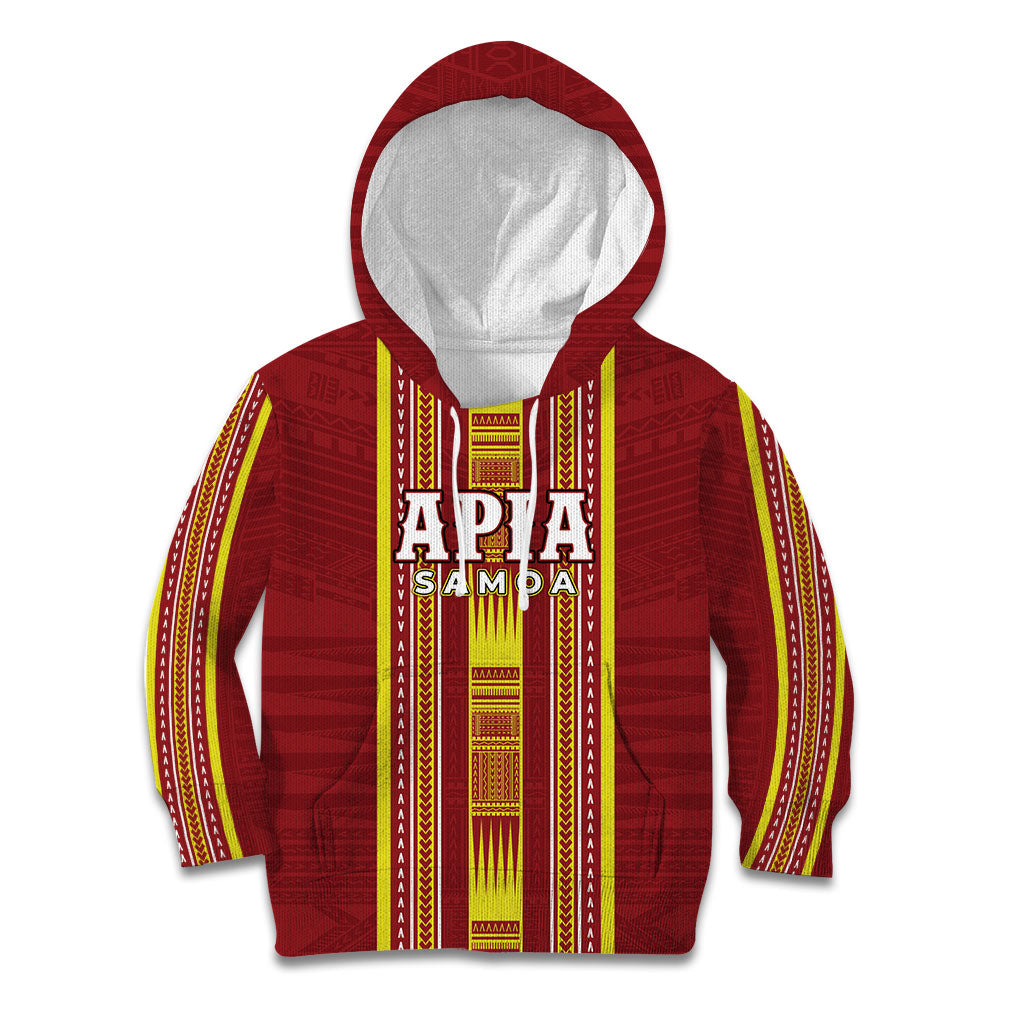 Personalised Apia Samoa Kid Hoodie Samoan Tribal Pattern