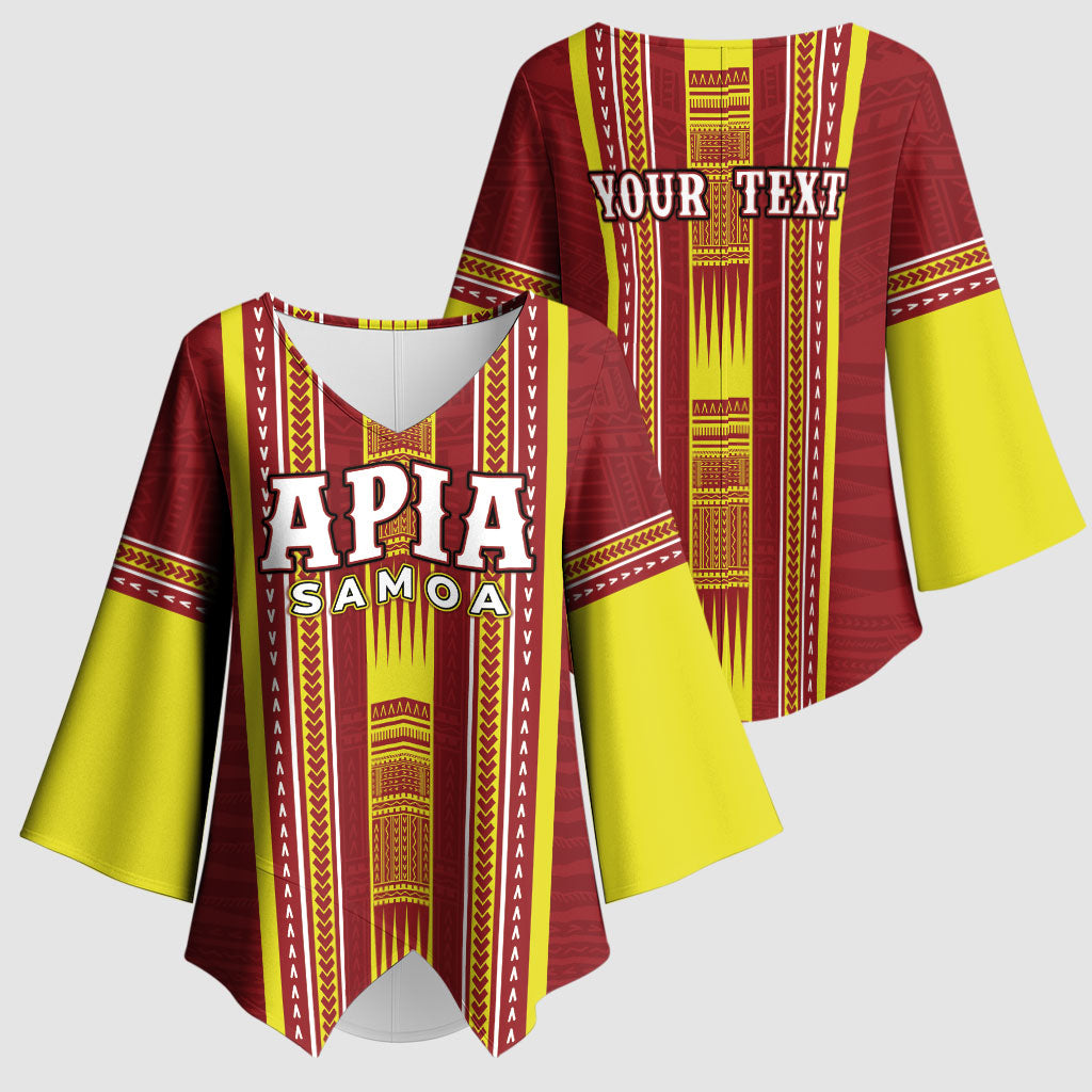 Personalised Apia Samoa Kimono Sleeve Blouse Samoan Tribal Pattern LT05 - Polynesian Pride