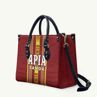 Apia Samoa Leather Bag Samoan Tribal Pattern LT05 Red - Polynesian Pride