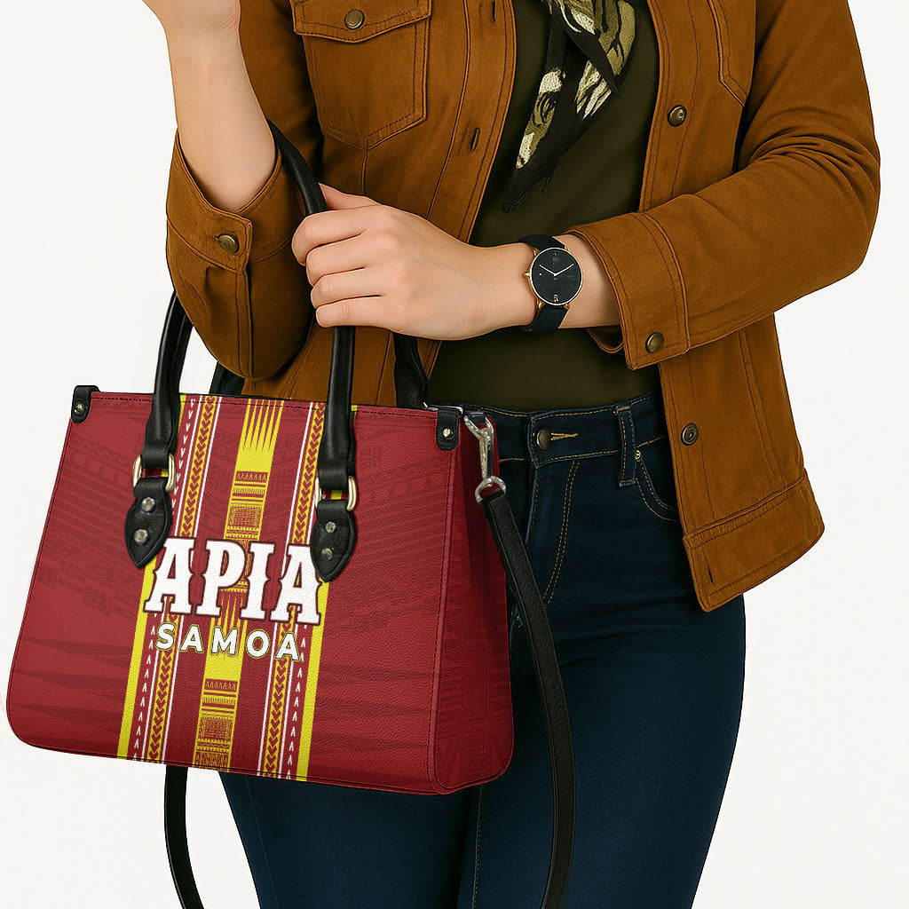 Apia Samoa Leather Bag Samoan Tribal Pattern LT05 - Polynesian Pride