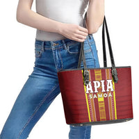Apia Samoa Leather Tote Bag Samoan Tribal Pattern LT05 - Polynesian Pride