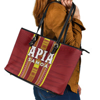 Apia Samoa Leather Tote Bag Samoan Tribal Pattern LT05 - Polynesian Pride