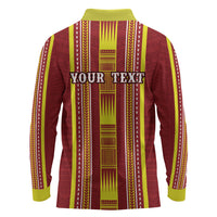 Personalised Apia Samoa Long Sleeve Polo Shirt Samoan Tribal Pattern