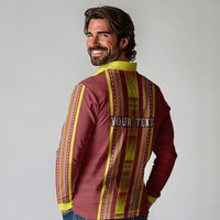 Personalised Apia Samoa Long Sleeve Polo Shirt Samoan Tribal Pattern