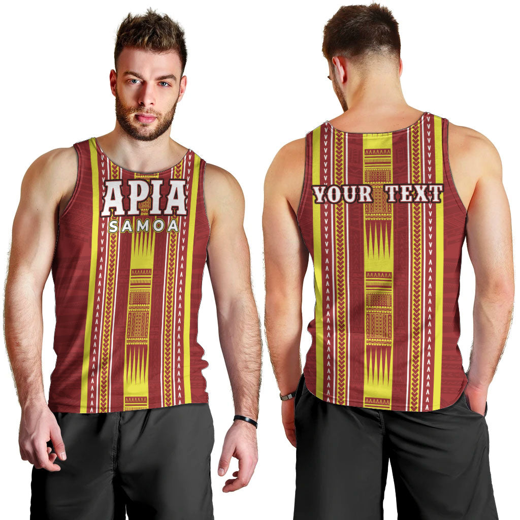 Personalised Apia Samoa Men Tank Top Samoan Tribal Pattern LT05 - Polynesian Pride