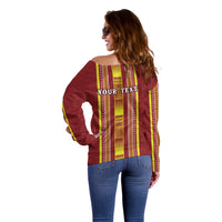 Personalised Apia Samoa Off Shoulder Sweater Samoan Tribal Pattern LT05 - Polynesian Pride