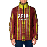 Personalised Apia Samoa Padded Jacket Samoan Tribal Pattern LT05 Men Red - Polynesian Pride