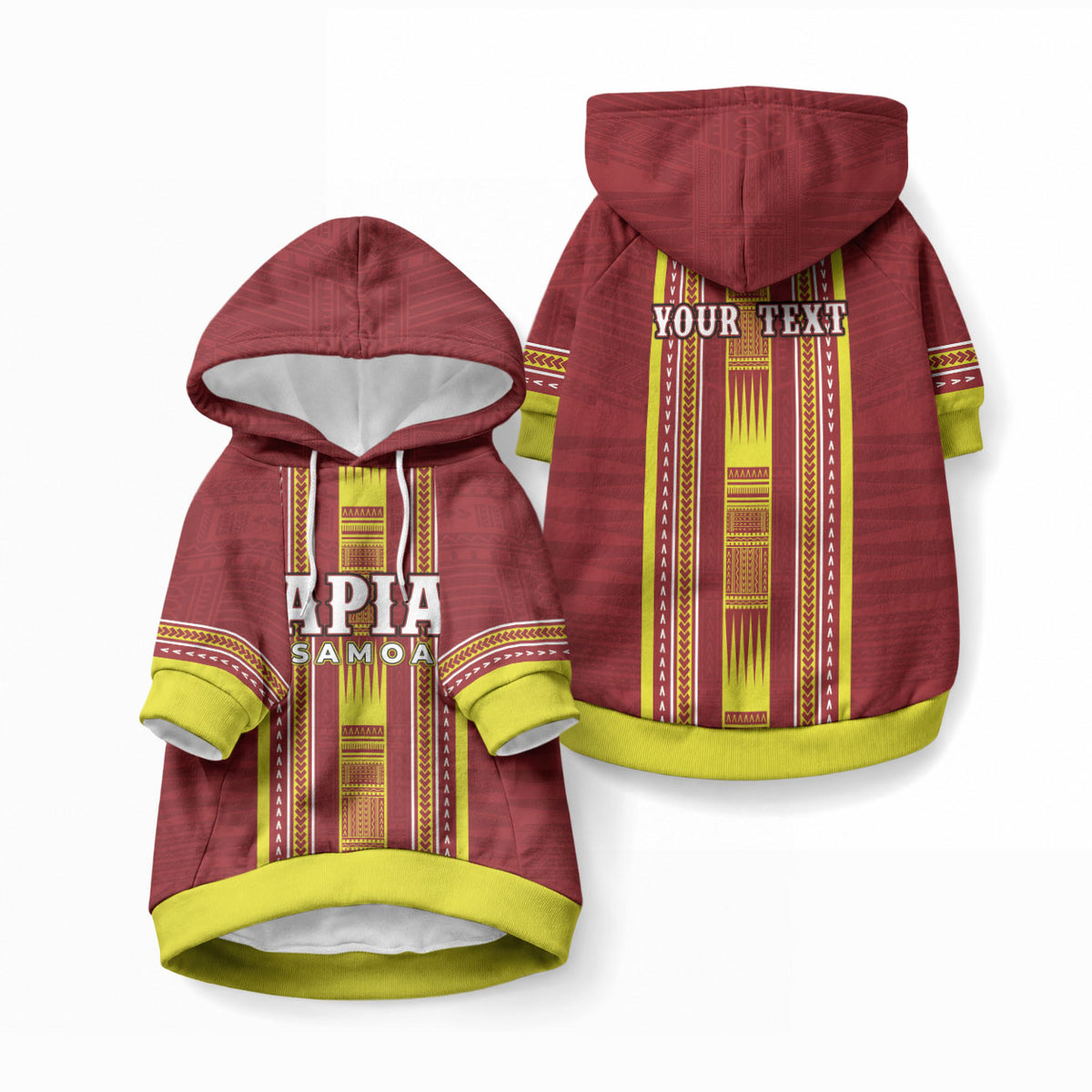 Personalised Apia Samoa Pet Hoodie Samoan Tribal Pattern LT05 Pullover Red - Polynesian Pride
