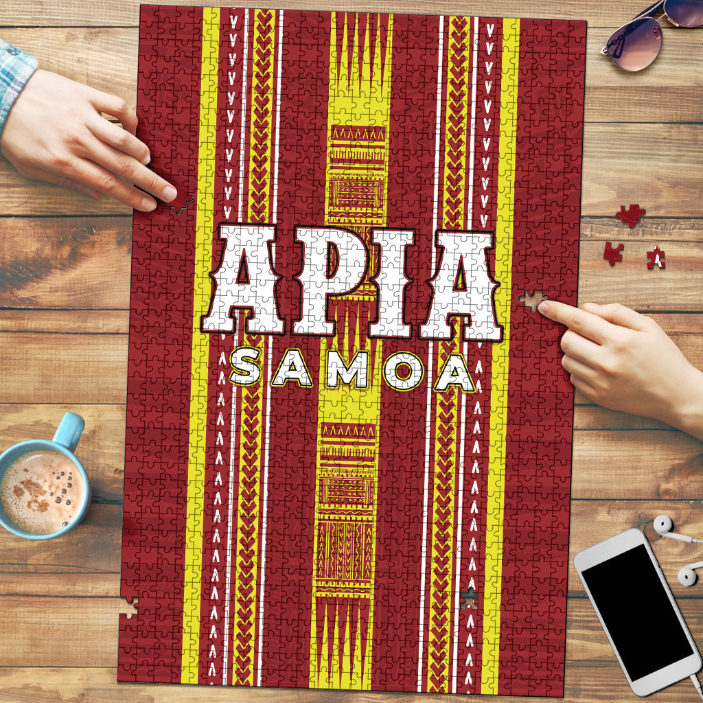 Apia Samoa Puzzle Samoan Tribal Pattern LT05 Red - Polynesian Pride