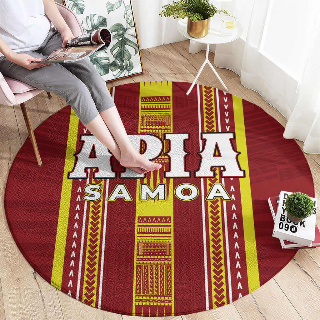 Apia Samoa Round Carpet Samoan Tribal Pattern LT05 - Polynesian Pride
