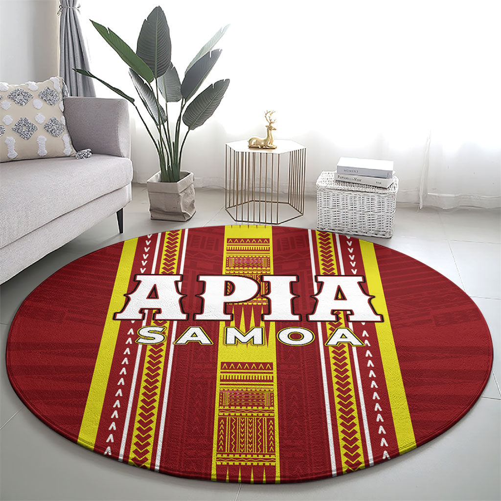 Apia Samoa Round Carpet Samoan Tribal Pattern LT05 - Polynesian Pride