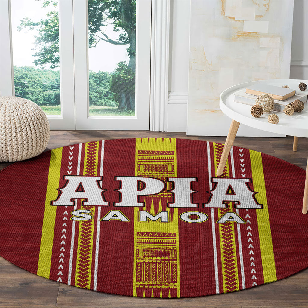 Apia Samoa Round Carpet Samoan Tribal Pattern LT05 - Polynesian Pride