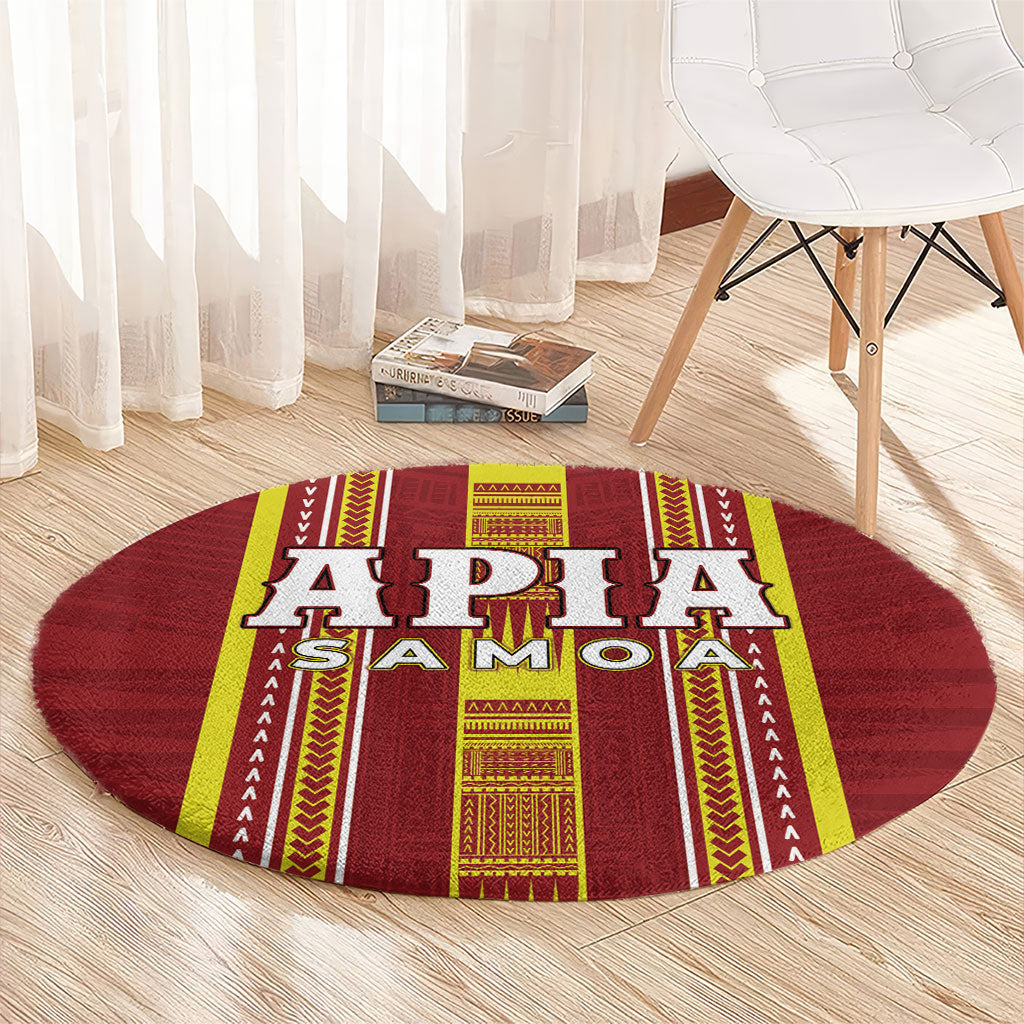Apia Samoa Round Carpet Samoan Tribal Pattern LT05 - Polynesian Pride