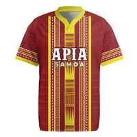 Personalised Apia Samoa Rugby Jersey Samoan Tribal Pattern LT05 Red - Polynesian Pride