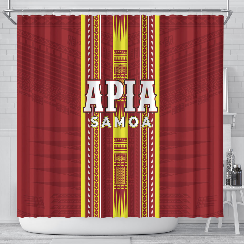 Apia Samoa Shower Curtain Samoan Tribal Pattern LT05 - Polynesian Pride