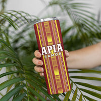 Personalised Apia Samoa Skinny Tumbler Samoan Tribal Pattern LT05 - Polynesian Pride