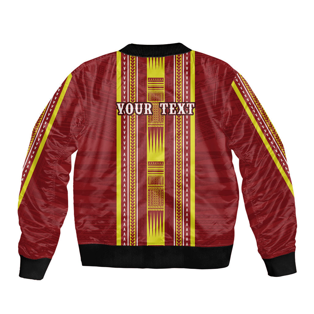 Personalised Apia Samoa Sleeve Zip Bomber Jacket Samoan Tribal Pattern LT05 - Polynesian Pride