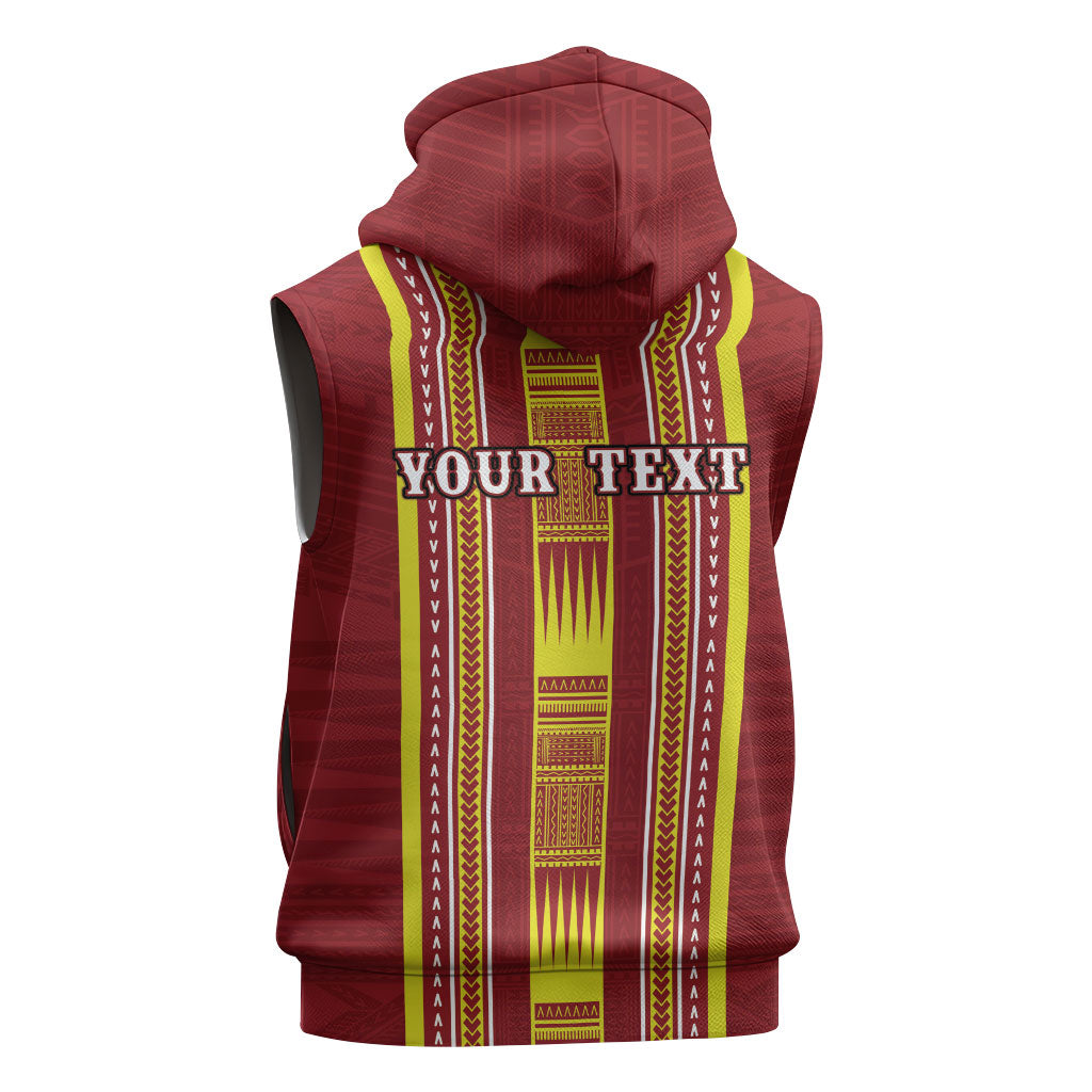 Personalised Apia Samoa Sleeveless Hoodie Samoan Tribal Pattern LT05 - Polynesian Pride