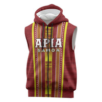Personalised Apia Samoa Sleeveless Zip Hoodie Samoan Tribal Pattern LT05 Red - Polynesian Pride