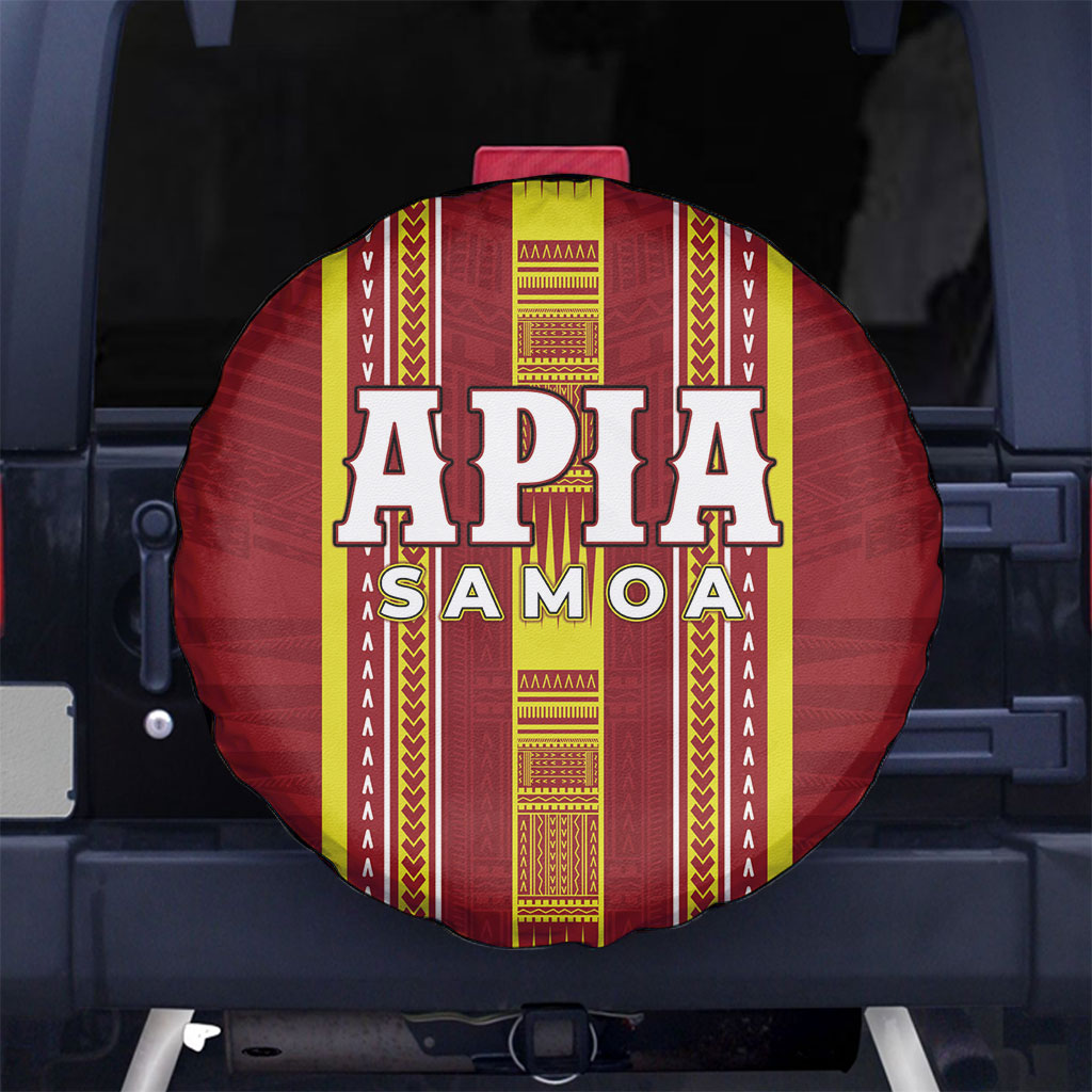 Apia Samoa Spare Tire Cover Samoan Tribal Pattern LT05 No hole Red - Polynesian Pride