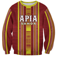 Personalised Apia Samoa Sweatshirt Samoan Tribal Pattern LT05 Unisex Red - Polynesian Pride