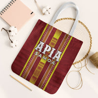 Apia Samoa Tote Bag Samoan Tribal Pattern LT05 White Strap One Size Red - Polynesian Pride