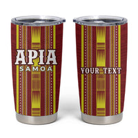 Personalised Apia Samoa Tumbler Cup Samoan Tribal Pattern
