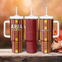 Personalised Apia Samoa Tumbler With Handle Samoan Tribal Pattern LT05 - Polynesian Pride