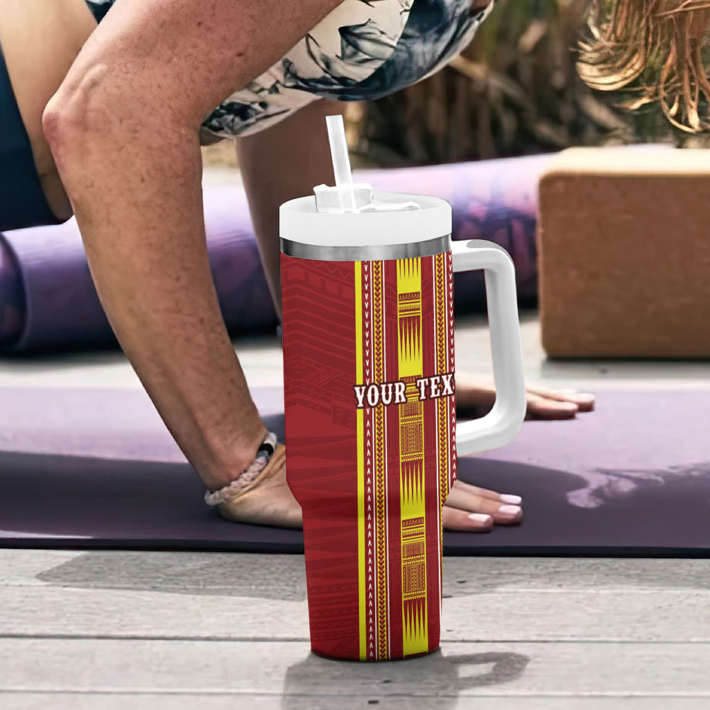 Personalised Apia Samoa Tumbler With Handle Samoan Tribal Pattern LT05 - Polynesian Pride