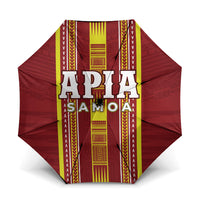 Apia Samoa Umbrella Samoan Tribal Pattern LT05 One Size Folded 11.42 inch Opened Diameter 37.4 inch Red - Polynesian Pride