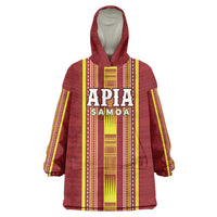 Personalised Apia Samoa Wearable Blanket Hoodie Samoan Tribal Pattern LT05 One Size Red - Polynesian Pride