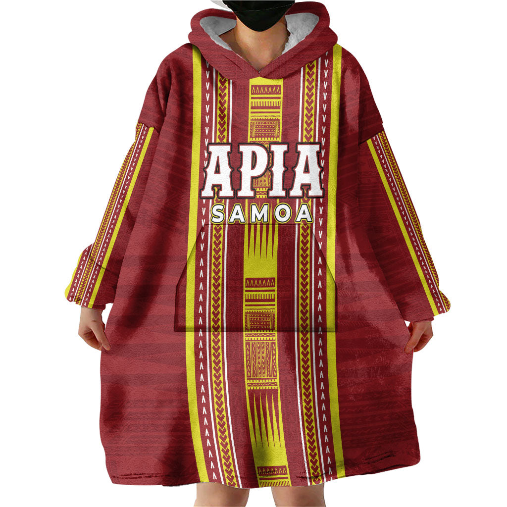 Personalised Apia Samoa Wearable Blanket Hoodie Samoan Tribal Pattern LT05 - Polynesian Pride