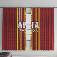 Apia Samoa Window Curtain Samoan Tribal Pattern LT05 With Hooks Red - Polynesian Pride