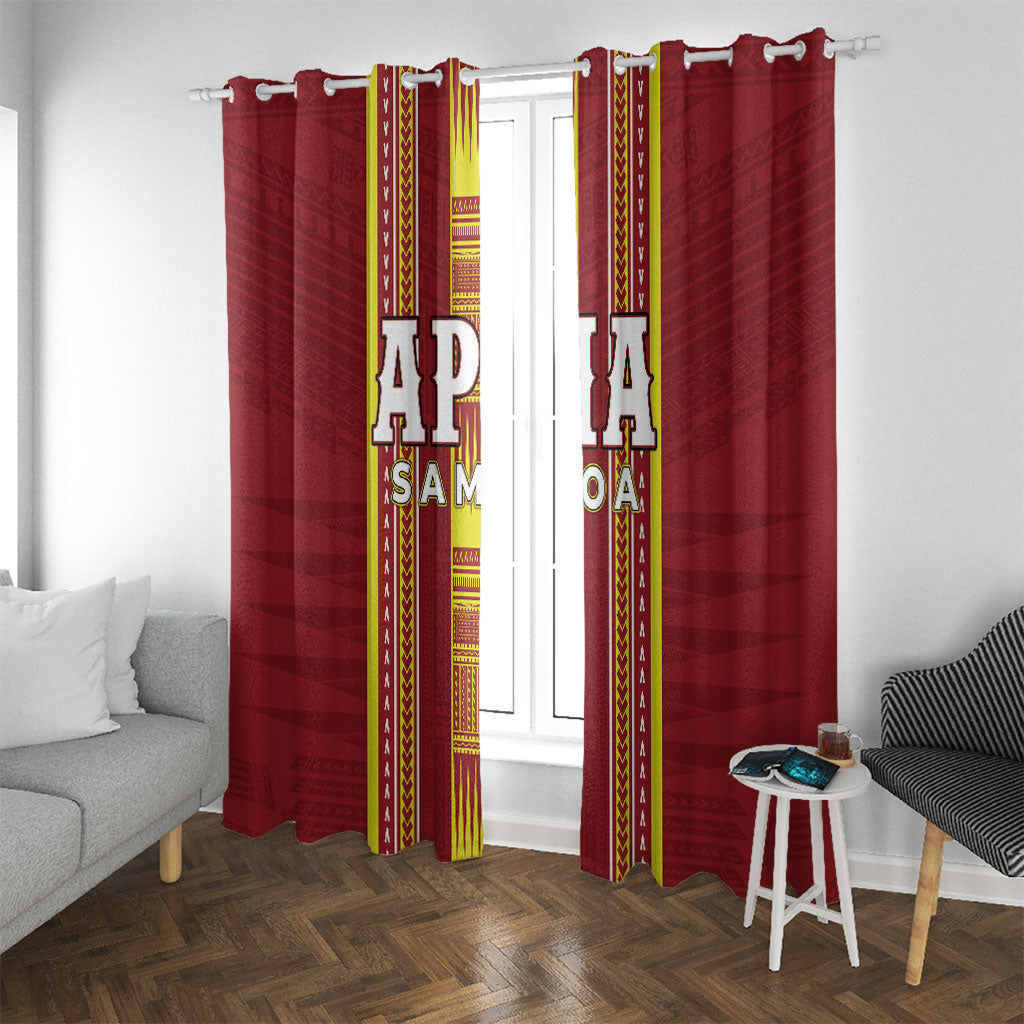 Apia Samoa Window Curtain Samoan Tribal Pattern LT05 With Grommets Red - Polynesian Pride