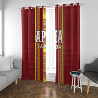 Apia Samoa Window Curtain Samoan Tribal Pattern LT05 With Grommets Red - Polynesian Pride