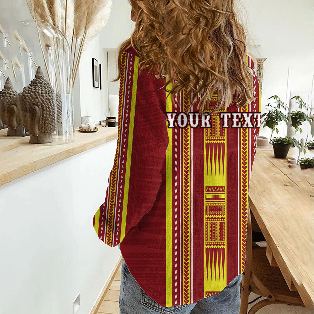 Personalised Apia Samoa Women Casual Shirt Samoan Tribal Pattern