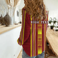 Personalised Apia Samoa Women Casual Shirt Samoan Tribal Pattern