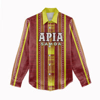 Personalised Apia Samoa Women Casual Shirt Samoan Tribal Pattern