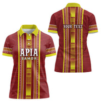 Personalised Apia Samoa Women Polo Shirt Samoan Tribal Pattern LT05 - Polynesian Pride