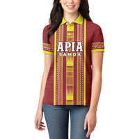 Personalised Apia Samoa Women Polo Shirt Samoan Tribal Pattern LT05 - Polynesian Pride