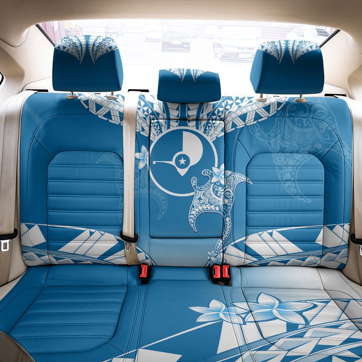 FSM Yap Constitution Day Back Car Seat Cover Polynesian Batoids LT05 - Polynesian Pride