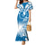 FSM Yap Constitution Day Family Matching Mermaid Dress and Hawaiian Shirt Polynesian Batoids LT05 Mom's Dress Blue - Polynesian Pride