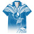 FSM Yap Constitution Day Family Matching Short Sleeve Bodycon Dress and Hawaiian Shirt Polynesian Batoids LT05 Dad's Shirt - Short Sleeve Blue - Polynesian Pride