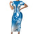 FSM Yap Constitution Day Family Matching Short Sleeve Bodycon Dress and Hawaiian Shirt Polynesian Batoids LT05 Mom's Dress Blue - Polynesian Pride