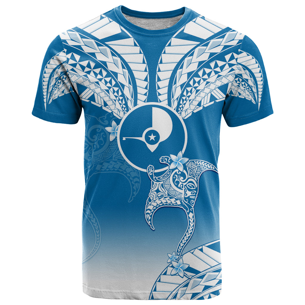FSM Yap Constitution Day T Shirt Polynesian Batoids LT05 Blue - Polynesian Pride