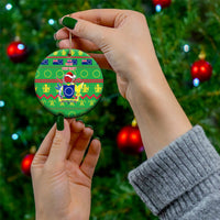 Cook Islands Christmas Ceramic Ornament Santa Coat Of Arms Meri Kiritimiti LT05 - Polynesian Pride