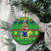 Cook Islands Christmas Ceramic Ornament Santa Coat Of Arms Meri Kiritimiti LT05 - Polynesian Pride